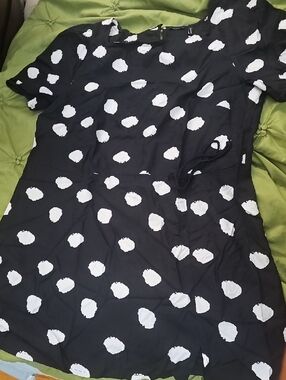 Asos Design Black Short Sleeve with White Polka Dots